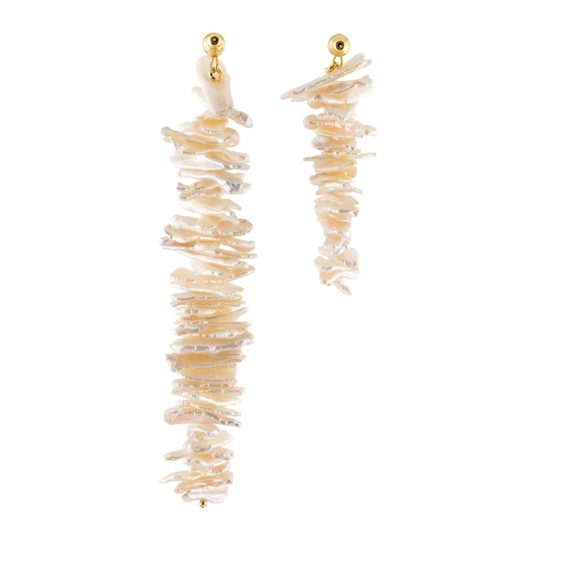 Cult Gaia Aliza Baroque Cultured Freshwater Pearl Asymmetric Drop Earrin… - Picture 16 of 16